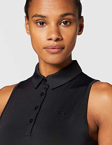 Under Armour Zinger Sleeveless Camisa Polo, Mujer, Negro, LG