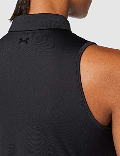 Under Armour Zinger Sleeveless Camisa Polo, Mujer, Negro, LG