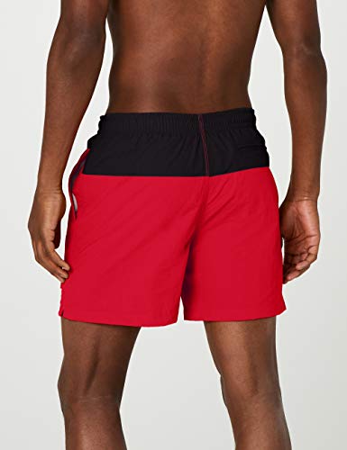 Urban Classics Block Swim Shorts Bañador, Multicolor (Negro/Rojo), X-Large para Hombre