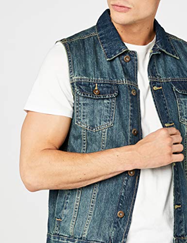 Urban Classics Denim Vest Chaleco, Azul (Lightblue 344), X-Large para Hombre