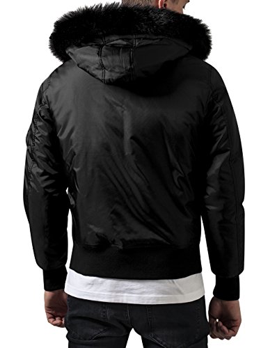 Urban Classics Hooded Basic Bomber Jacket Chaqueta, Negro (Black 7), Medium para Hombre