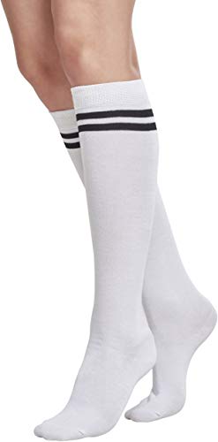 Urban Classics Ladies College Socks Calcetines, Multicolor (wht/blk 224), 37-38 (Talla del fabricante: 36-39) para Mujer