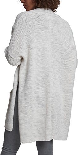 Urban Classics Ladies Oversized Cardigan Suter crdigan, Blanco/Gris, M para Mujer