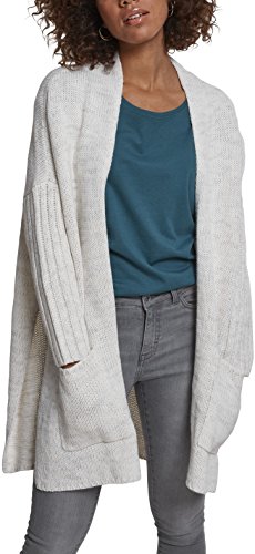 Urban Classics Ladies Oversized Cardigan Suter crdigan, Blanco/Gris, M para Mujer