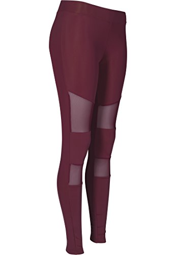 Urban Classics Ladies Tech Mesh, Leggings para Mujer, Rojo (Port 01157), X-Large