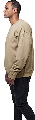 Urban Classics Oversized Open Edge Crew Sudadera, Arena cálida, L para Hombre