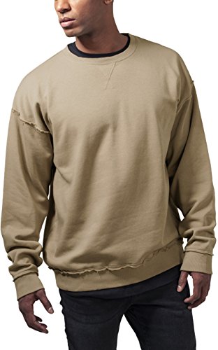 Urban Classics Oversized Open Edge Crew Sudadera, Arena cálida, L para Hombre