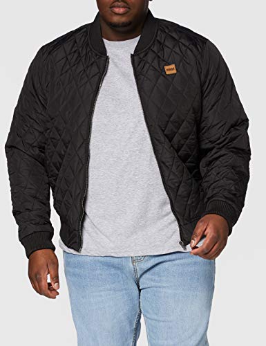 Urban Classics TB862 Diamond Quilt - Chaqueta acolchada de nailon para hombre, ideal como chaqueta de entretiempo, color negro, talla pequeña