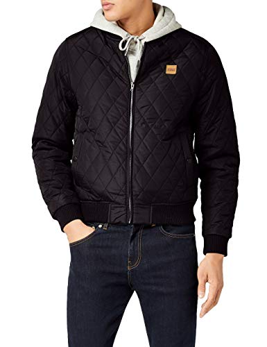 Urban Classics TB862 Diamond Quilt - Chaqueta acolchada de nailon para hombre, ideal como chaqueta de entretiempo, color negro, talla pequeña