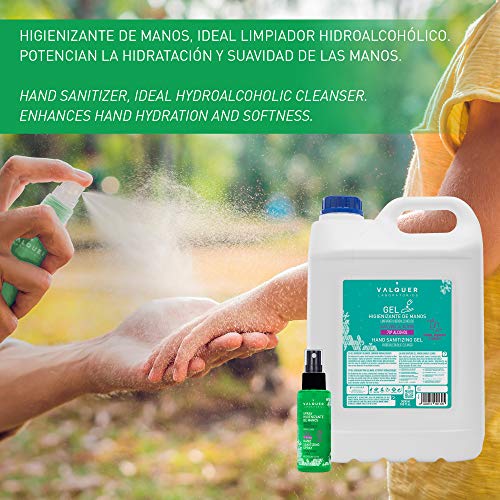 Valquer Laboratorios Profesional Higienizante De Manos Triple Acción: Limpia, Higieniza E Hidrata, Limpiador Hidroalcohólico. Desinfección Manos. Con Aloe Vera. 70º Alcohol, Spray, 100 Mililitro