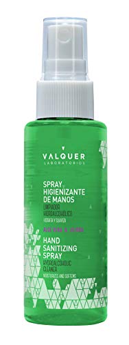 Valquer Laboratorios Profesional Higienizante De Manos Triple Acción: Limpia, Higieniza E Hidrata, Limpiador Hidroalcohólico. Desinfección Manos. Con Aloe Vera. 70º Alcohol, Spray, 100 Mililitro