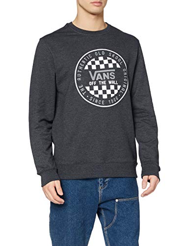 Vans OG Checker Crew Sudadera, Gris (Black Heather BHH), X-Small para Hombre