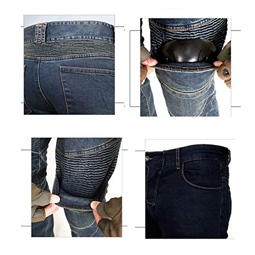 Vaqueros De Moto Para Mujer Pantalones De Ciclismo Impermeables Para Hombre 4 Protectores Para Proteger Rodillas Y Caderas Apto Para Ciclismo Y Equitación En Todas Las Estaciones. (XS = 26, 9 Tallas)