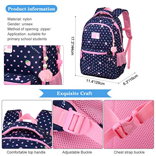 Vbiger Mochilas Escolares Niña Impermeable para Estudiante Grande para los Grados 3-6