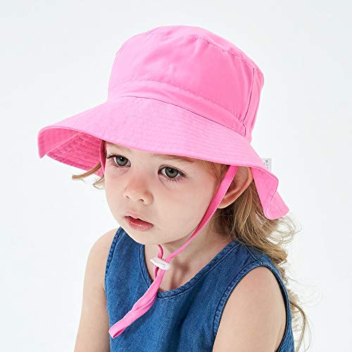 Verano bebé Sombrero para el Sol niños Gorra niños Unisex Playa niñas Sombreros de Cubo Dibujos Animados Infantil protección UV -Blue seahorse-1-6-36 Months Baby