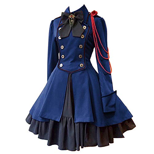 VERNASSA Chaqueta de Abrigo gótica clásica de Lolita para Damas, Vestidos de Disfraces Vintage Retro con Lazo, Vestidos de Princesa de Manga Larga para Cosplay de Fiesta