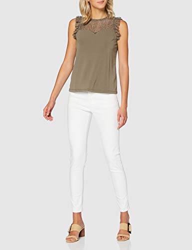 Vero Moda VMALBERTA Sweetheart Lace S/L Top Noos Blusa, Verde Oscuro, XS para Mujer