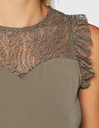 Vero Moda VMALBERTA Sweetheart Lace S/L Top Noos Blusa, Verde Oscuro, XS para Mujer