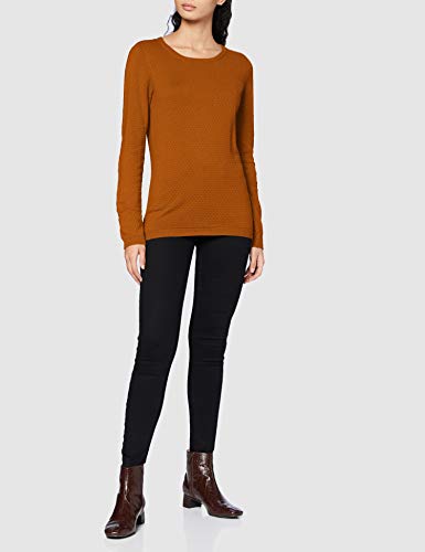 Vero Moda VMCARE Structure LS O-Neck Blouse GANOOS Blusas, marrón (Buckthorn Brown), XS para Mujer