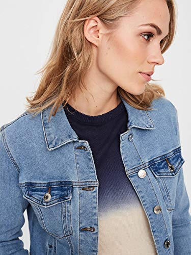 Vero Moda Vmhot SOYA LS Jacket Mix Noos Chaqueta, Azul (Light Blue Denim Light Blue Denim), 40 (Talla del Fabricante: Medium) para Mujer