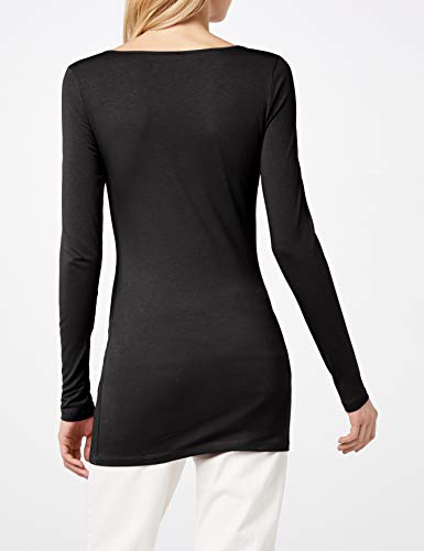 VERO MODA VMMAXI MY LS SOFT LONG U-NECK NOOS, Camisa Manga Larga Mujer, Negro (Black), 40 (Talla del fabricante: Large)