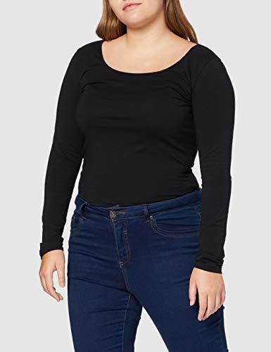 VERO MODA VMMAXI MY LS SOFT LONG U-NECK NOOS, Camisa Manga Larga Mujer, Negro (Black), 40 (Talla del fabricante: Large)