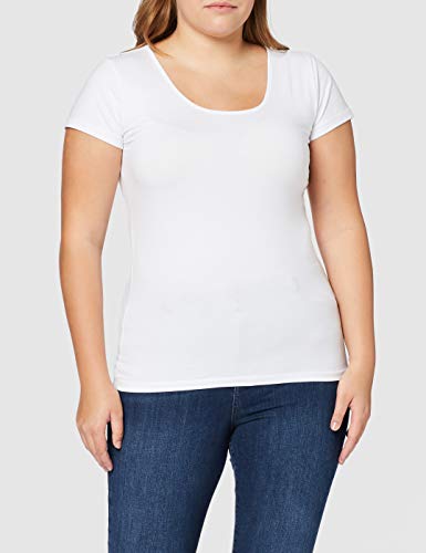 Vero Moda VMMAXI MY SS Soft U-Neck Noos Camiseta, Color Blanco Brillante, XS para Mujer