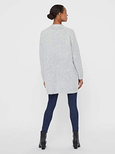 Vero Moda VMNOMA LS O-Neck Cardigan Noos Chaqueta Punto, Gris Claro, M para Mujer