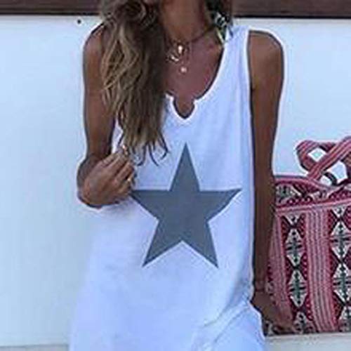 Vestidos Cortos Mujer ღSUNNSEANღ Vestidos Verano Estampado de Estrella Color Liso sin Mangas Vestidos de Chaleco Verano Playa Vestidos Casual Suave Playeros Vestidos de Verano Mini Falda