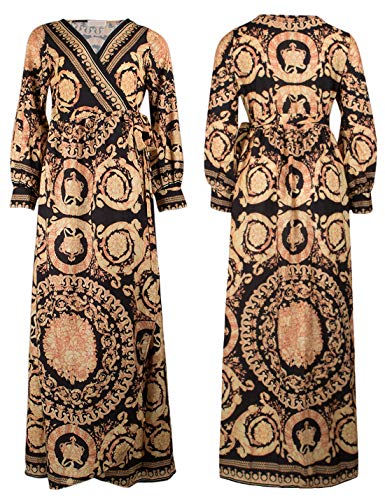 Vestidos De Cóctel Africano Bohemio De Manga Larga Abrigo De Fiesta Maxi Vestido De Mujer Amarillo S