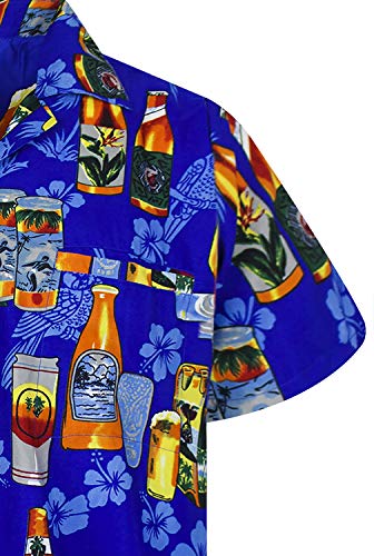 V.H.O. Funky Camisa Hawaiana, Beerbottle, Azul, M