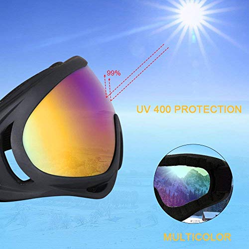 Vicloon Gafas de Nieve a Prueba de Viento UV400 Ciclismo Moto Snowmobile Ski Goggles Eyewear Deportes Gafas de Seguridad de Protección 2pcs