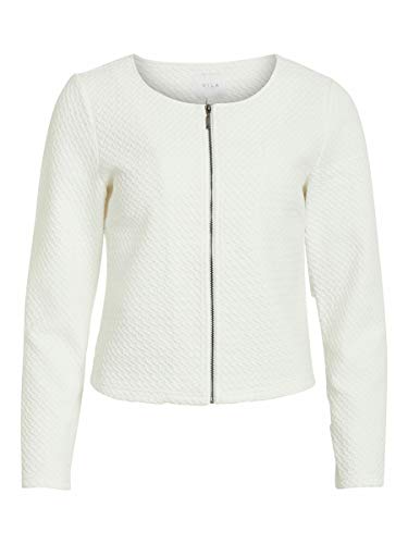 Vila Clothes Vinaja New Short Jacket-Noos Chaqueta de Traje, Blanco (Snow White Snow White), 34 (Talla del Fabricante: X-Small) para Mujer