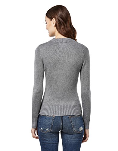 Vincenzo Boretti Jersey de Invierno para Mujer, con Cuello levantado Acanalado Gris Oscuro M