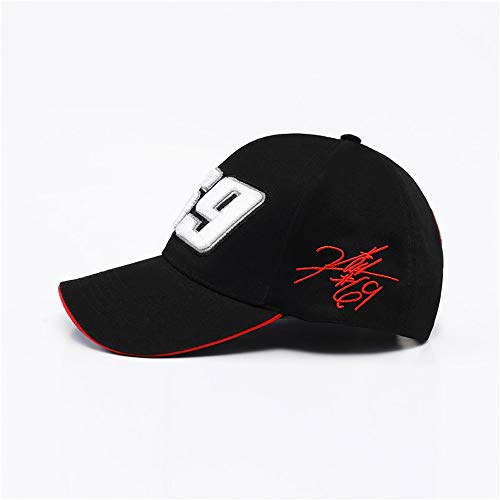 Vinteen Nueva Motocicleta Moto GP Gorra de Carreras Gorra de béisbol Gorra de béisbol Rossi VR No. 69 Ventilador F1 Sombrero de Lengua de Pato (Color : Black)