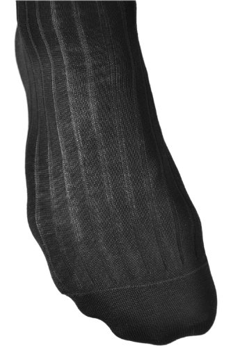 vitsocks Calcetines Altos 100 ALGODÓN Finos Hombre (2 PARES) Ejecutivos Elegantes, negro, 39-41