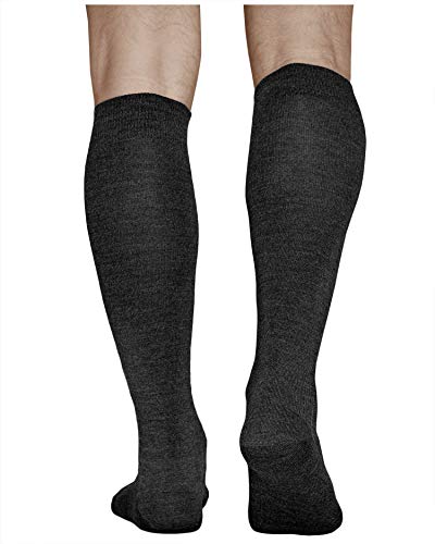 vitsocks Calcetines Altos Lana MERINO Invierno Hombre, Transpirables Calientes, negro, 42-43