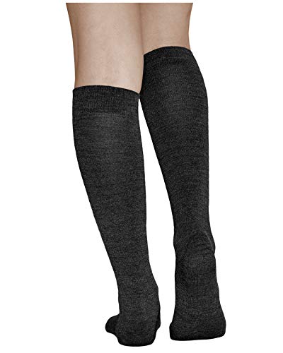 vitsocks Calcetines Altos Lana MERINO Invierno Mujer, Transpirables Calientes, negro, 35-38