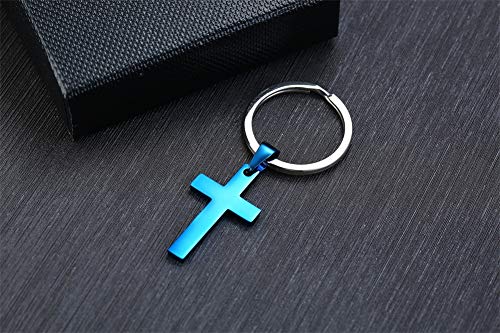 VNOX Personalizado Biblia Verso fe Cruz Oración Llavero Llavero Llavero para Hombres Mujeres,Acero Inoxidable Regalo Religioso