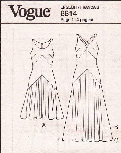 VOGUE PATTERNS V8814 - Patrones de Costura para Vestidos de Mujer (Tallas 34 a 42)