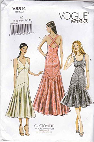 VOGUE PATTERNS V8814 - Patrones de Costura para Vestidos de Mujer (Tallas 34 a 42)