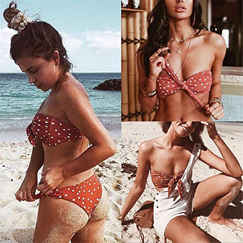 Voqeen Bikini Mujer Bikini con Estampado de Lunares Push-Up Traje de baño con Acolchado Traje de baño