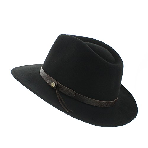 Votrechapeau Amance – Sombrero fedora, fieltro impermeable, color negro negro 61 cm