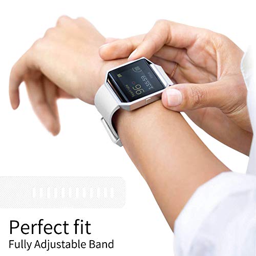 Vozehui Correa compatible con Fitbit Blaze, correa ajustable y suave de repuesto para Fitbit Blaze con hebilla de metal, pulsera deportiva para mujeres y hombres grandes/pequeños