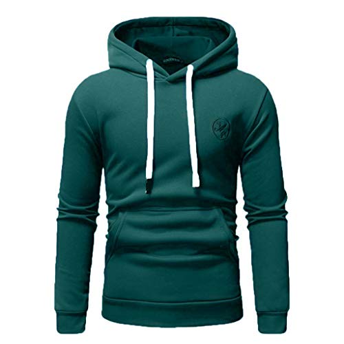 VPASS Sudaderas con Capucha, Sudadera para Hombre de Manga Larga otoño Invierno Casual Abrigo Camisas Blusa Top chándales Color sólido Hombres Manga Larga Chaqueta Abrigo