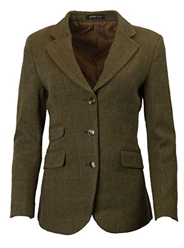 Walker and Hawkes Mayland - Blazer de Tweed para Mujer - Chaqueta de Estilo clásico inglés - Salvia Oscuro - EU 46 (UK 18)