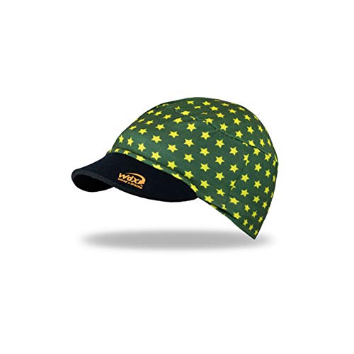 WDX Barcelona Kids Coolcap, Fit Cap with Neoprene Visor, UV Protection, Moisture Control, Anti-Bacterial and Odor Free, Flexible and Lightweight, Gold Stars