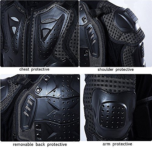 WILDKEN Chaqueta de Protección para Motocross Motos Ropa Protectora de Cuerpo Armadura Completo Profesional de Motocicleta Deportiva para Hombres Columna Vertebral Hombro Mujer Pecho (Rojo, XXXL)