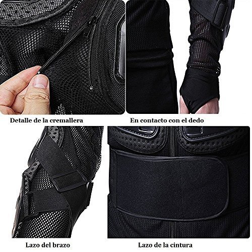 WILDKEN Chaqueta de Protección para Motocross Motos Ropa Protectora de Cuerpo Armadura Completo Profesional de Motocicleta Deportiva para Hombres Columna Vertebral Hombro Mujer Pecho (Rojo, XXXL)