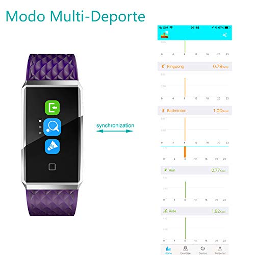 Willful Pulsera Actividad, Impermeable IP68 Pulsera Inteligente con Pulsómetro, Reloj Inteligente para Deporte, Podómetro, Pulsera Deporte para Android y iOS Teléfono móvil para Hombres Mujeres